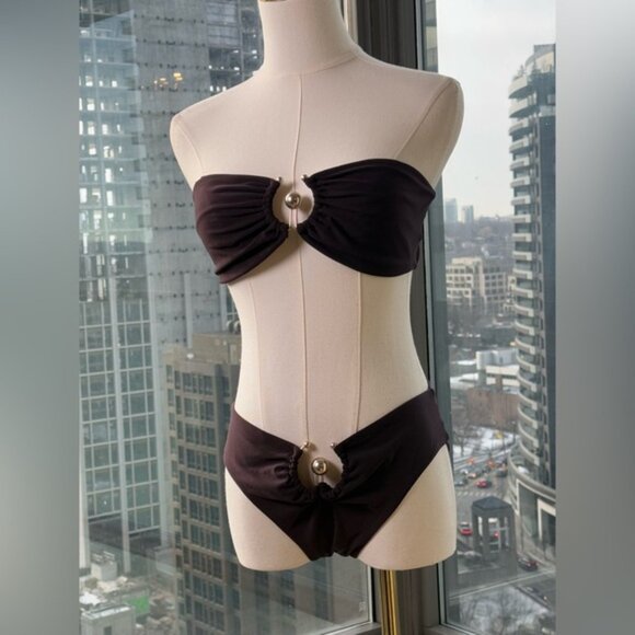 🆕 CHRISTOPHER ESBER 🧿 NWOT Brown Orbit Bikini Set - Sz AU 10 / US 6 - Picture 12 of 16